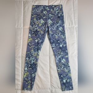 Fabletics Salar Printed Powerflex 7/8 Leggings Women's XS Blue/Lime Green